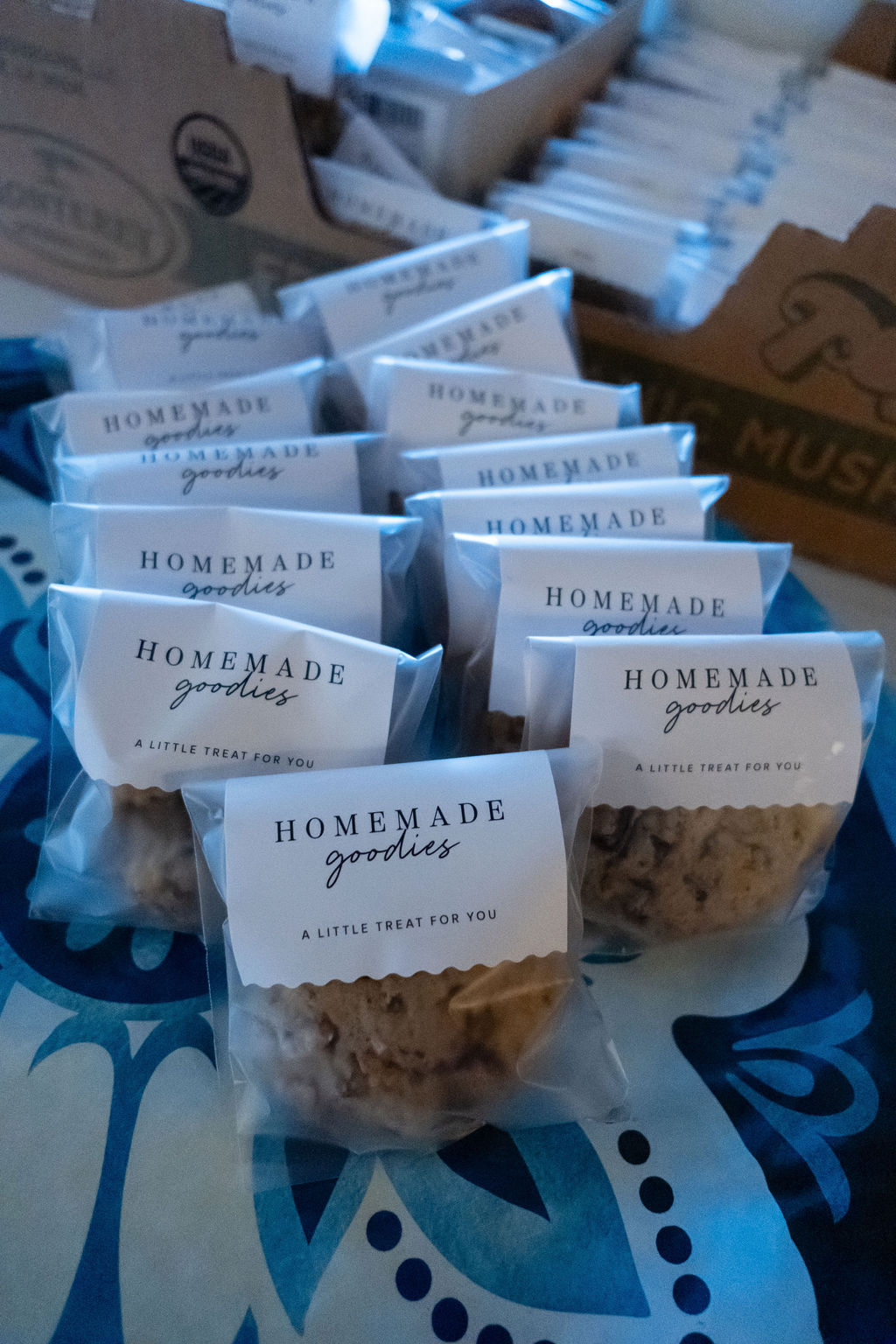 Homemade cookie favors at the dinner and auction